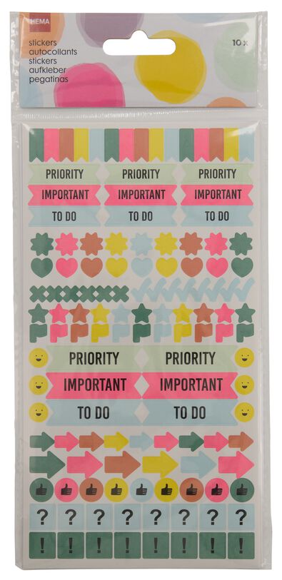 10 feuilles d&rsquo;autocollants pour planification 19x10 - 14164660 - HEMA