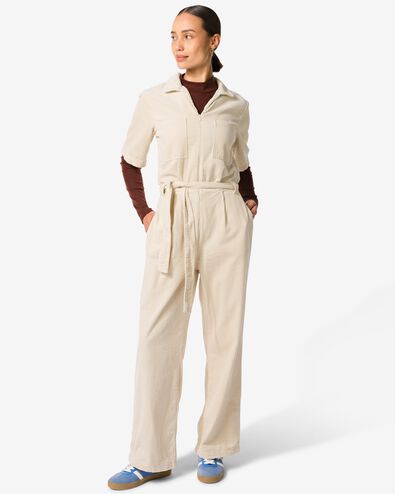 Damen-Jumpsuit Lena, Kord eierschalenfarben - 36205240OFFWHITE - HEMA