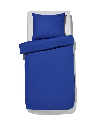housse de couette 140x200/220cm en coton doux bleu cobalt - 5750061 - HEMA
