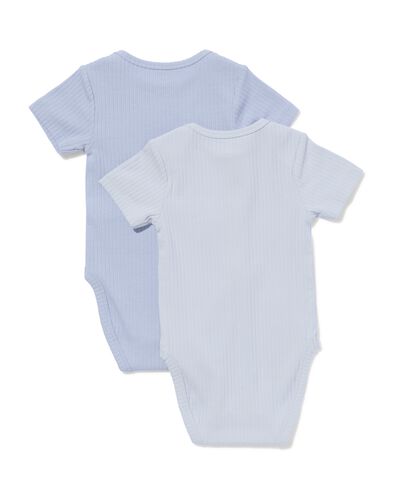 Mitwachsender Baby-Strampler LENZING&trade; ECOVERO&trade;, gerippt &ndash; 2 St&uuml;ck blau blau - 33307260BLUE - HEMA
