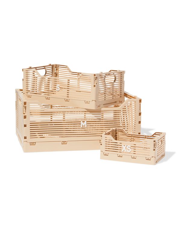 caisse pliable &agrave; lettres recycl&eacute;e beige beige - 1000032608 - HEMA
