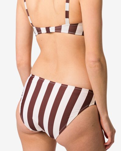 damesbikinibroekje Mila blokstrepen bruin bruin - 22360480BROWN - HEMA