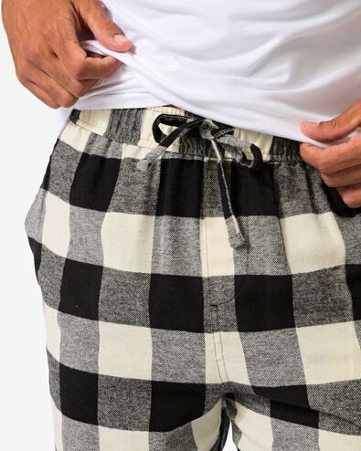 heren pyjamabroek flanel ruiten zwart zwart - 23600840BLACK - HEMA