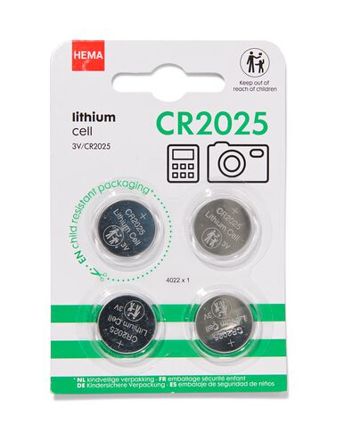 4 piles au lithium CR2025 - HEMA