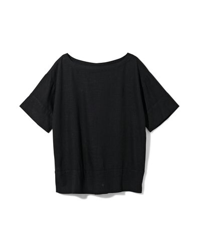 dames top Riley met linnen zwart - 36259555BLACK - HEMA