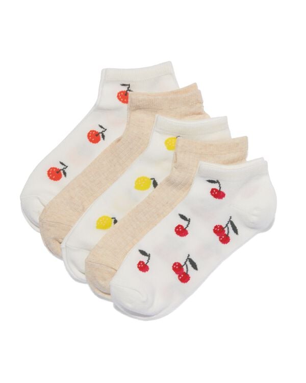 5 paires de socquettes femme avec coton blanc blanc - 4290390WHITE - HEMA