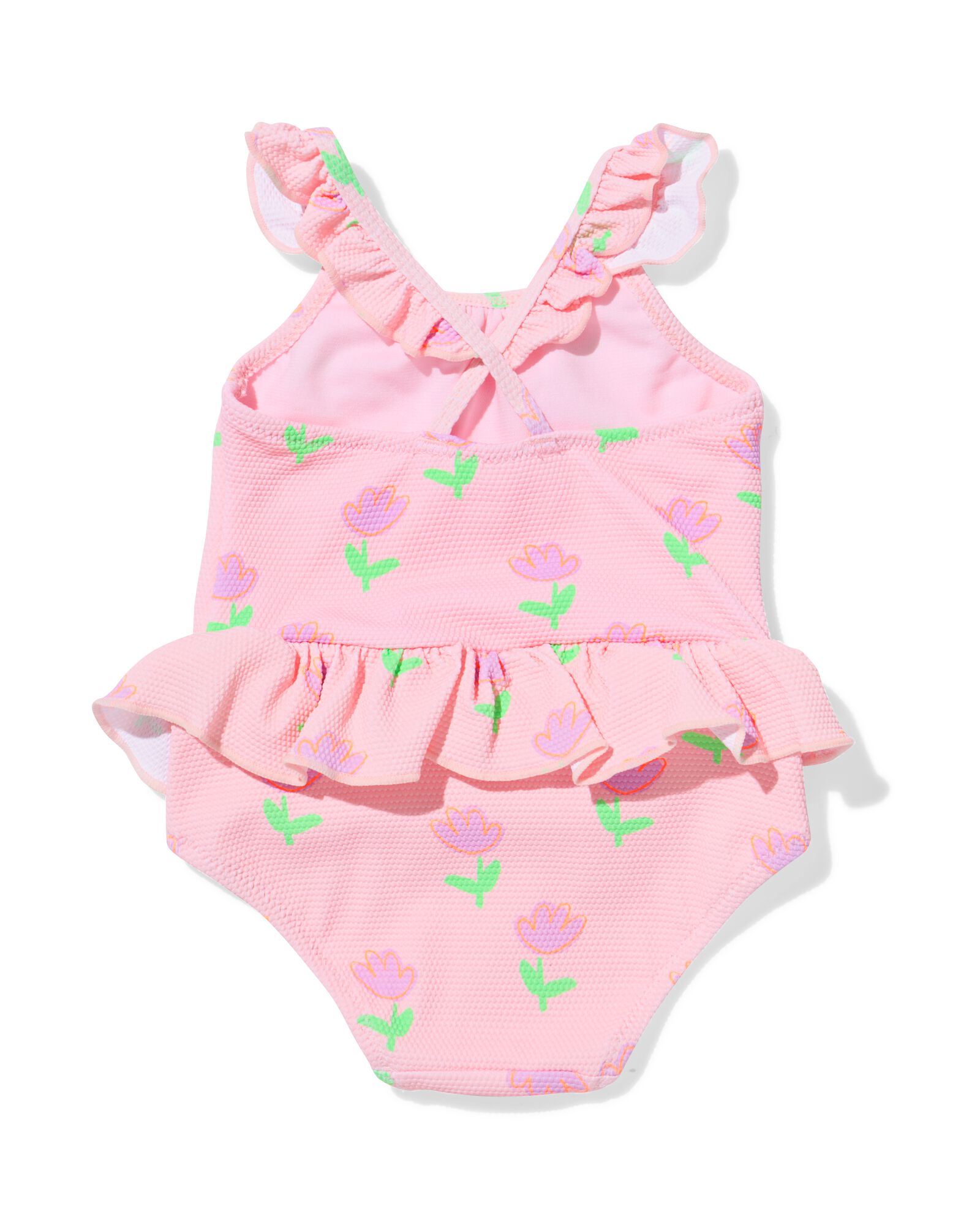 maillot de bain bébé fleurs rose corail - 33250245CORALPINK - HEMA