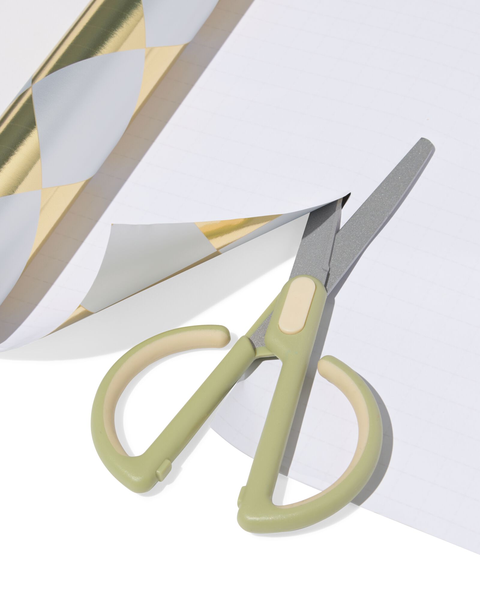cadeaupapier 70x200cm ruiten goud-zilver - 14700422 - HEMA