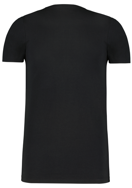 2 t-shirts homme regular fit col rond extra long noir XL - 34277076 - HEMA