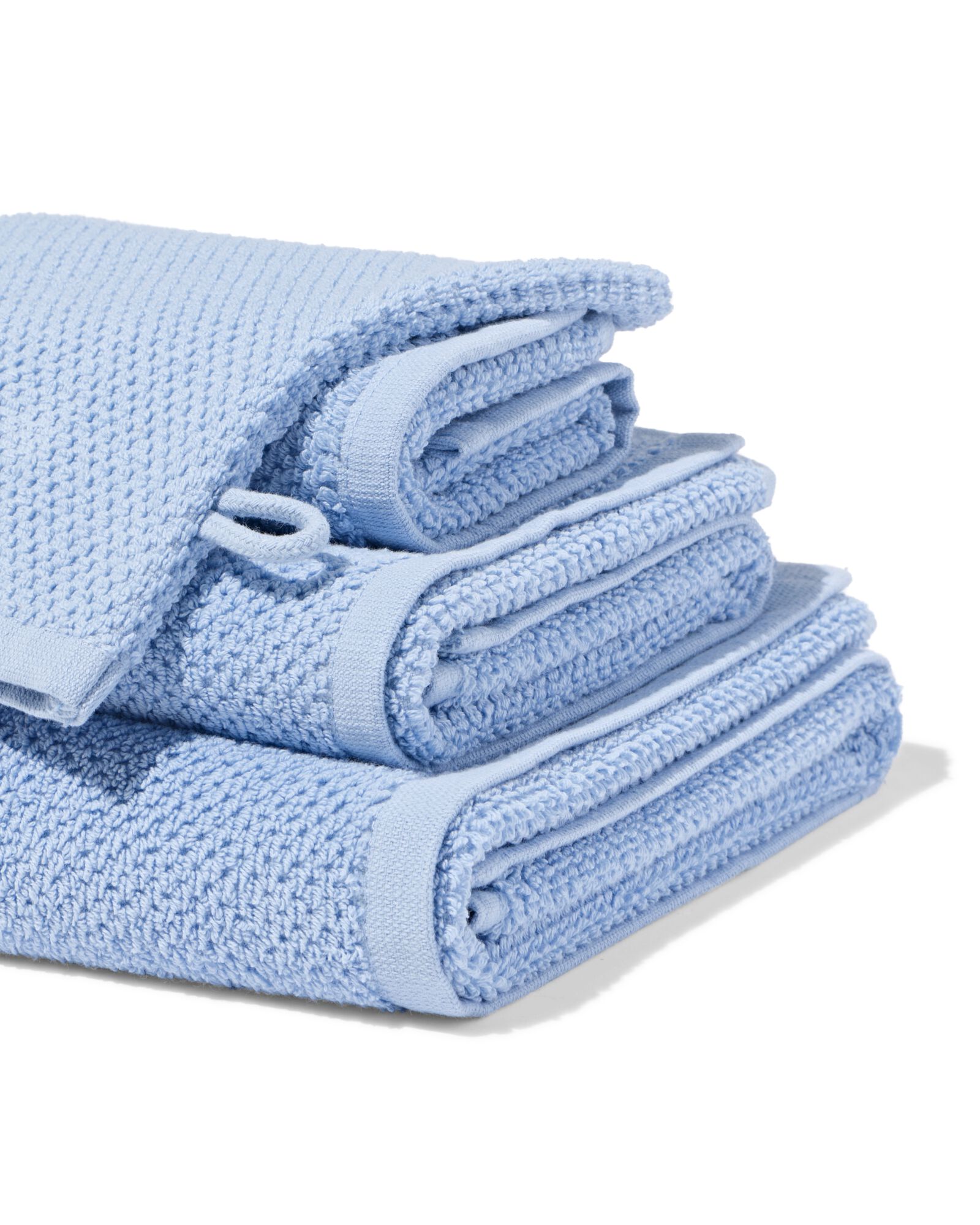 serviette de bain 2&egrave;me vie coton recycl&eacute; bleu clair - 2000000380 - HEMA