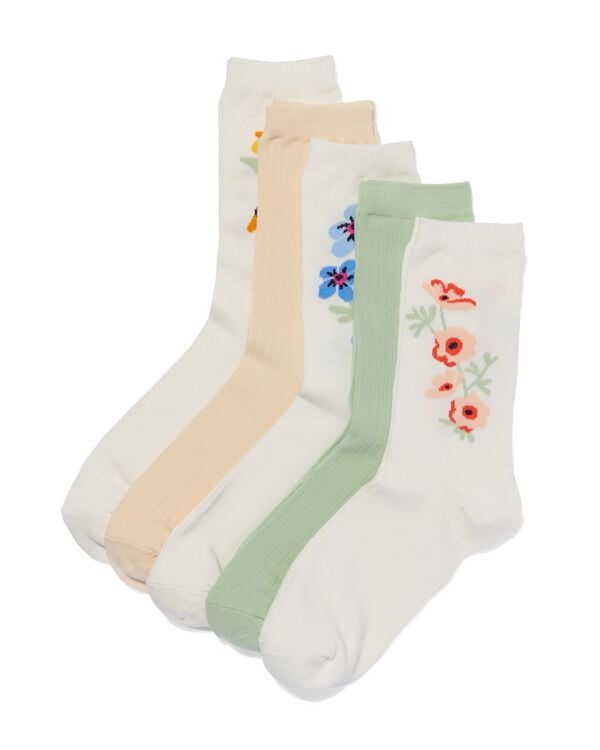 5 paires de chaussettes femme avec du coton blanc blanc - 4290360WHITE - HEMA