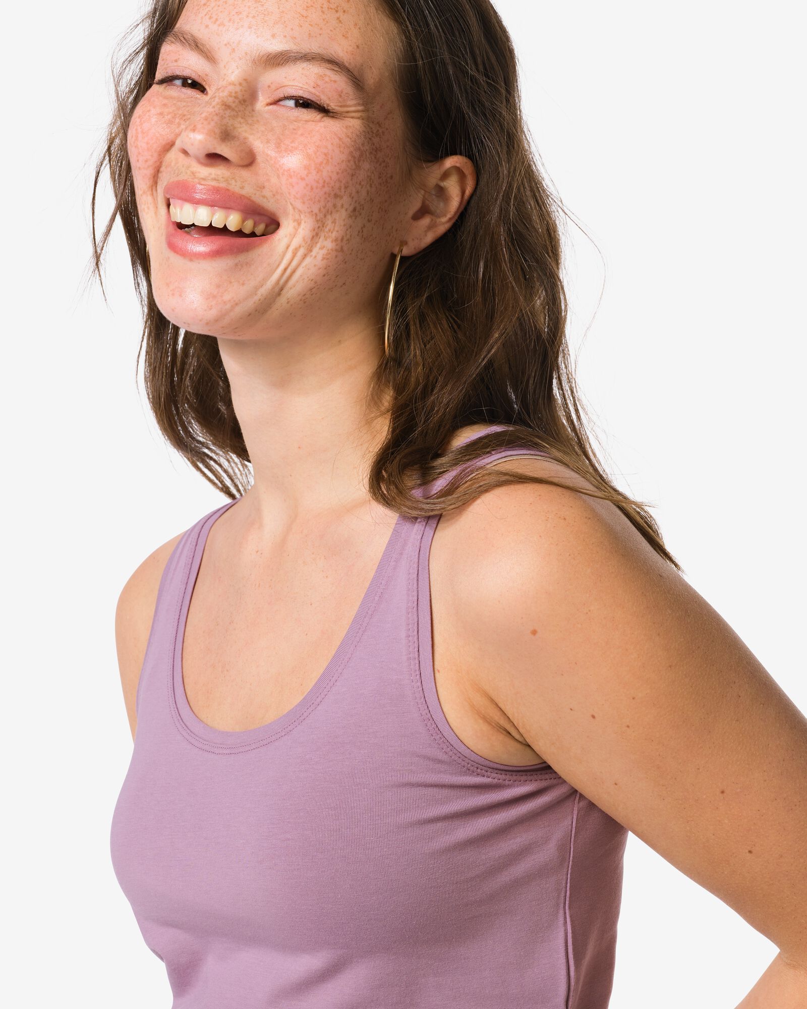 damessinglet Carry jersey paars paars - 36303080PURPLE - HEMA