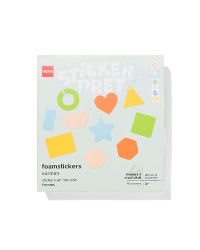 90er-Pack Moosgummiaufkleber, Formen - 15970111 - HEMA