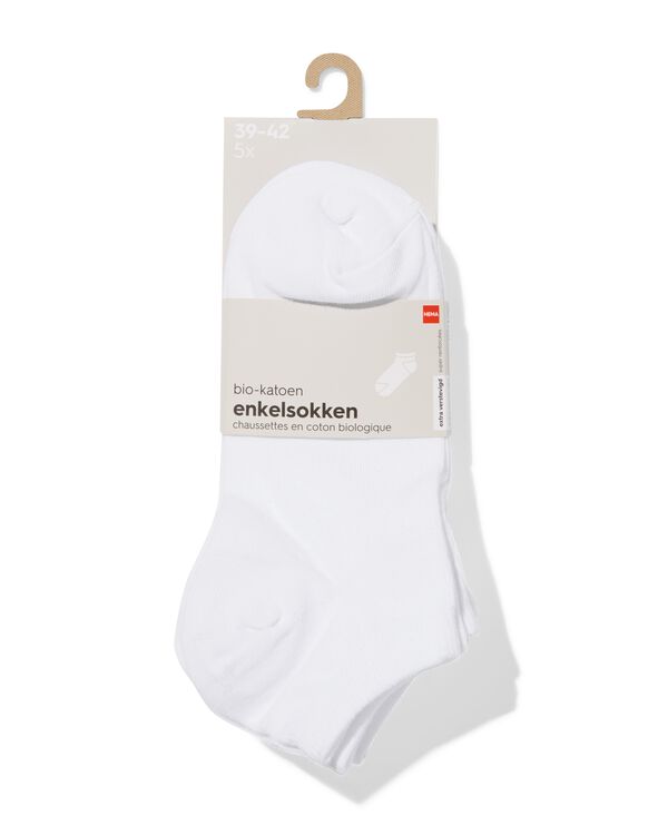 heren enkelsokken - 5 paar wit wit - 1000011229 - HEMA