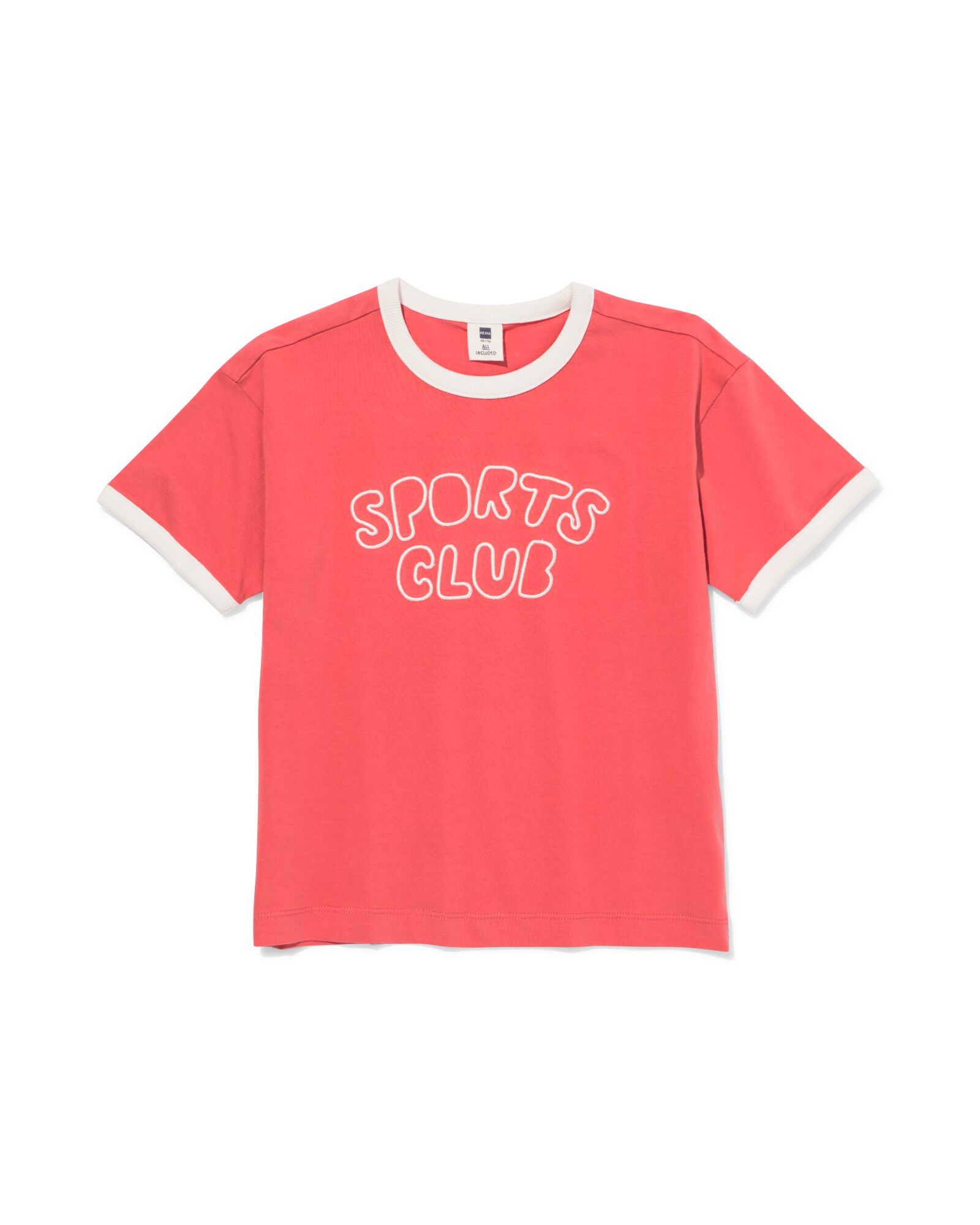 t-shirt enfant sports club rouge - 30704501RED - HEMA