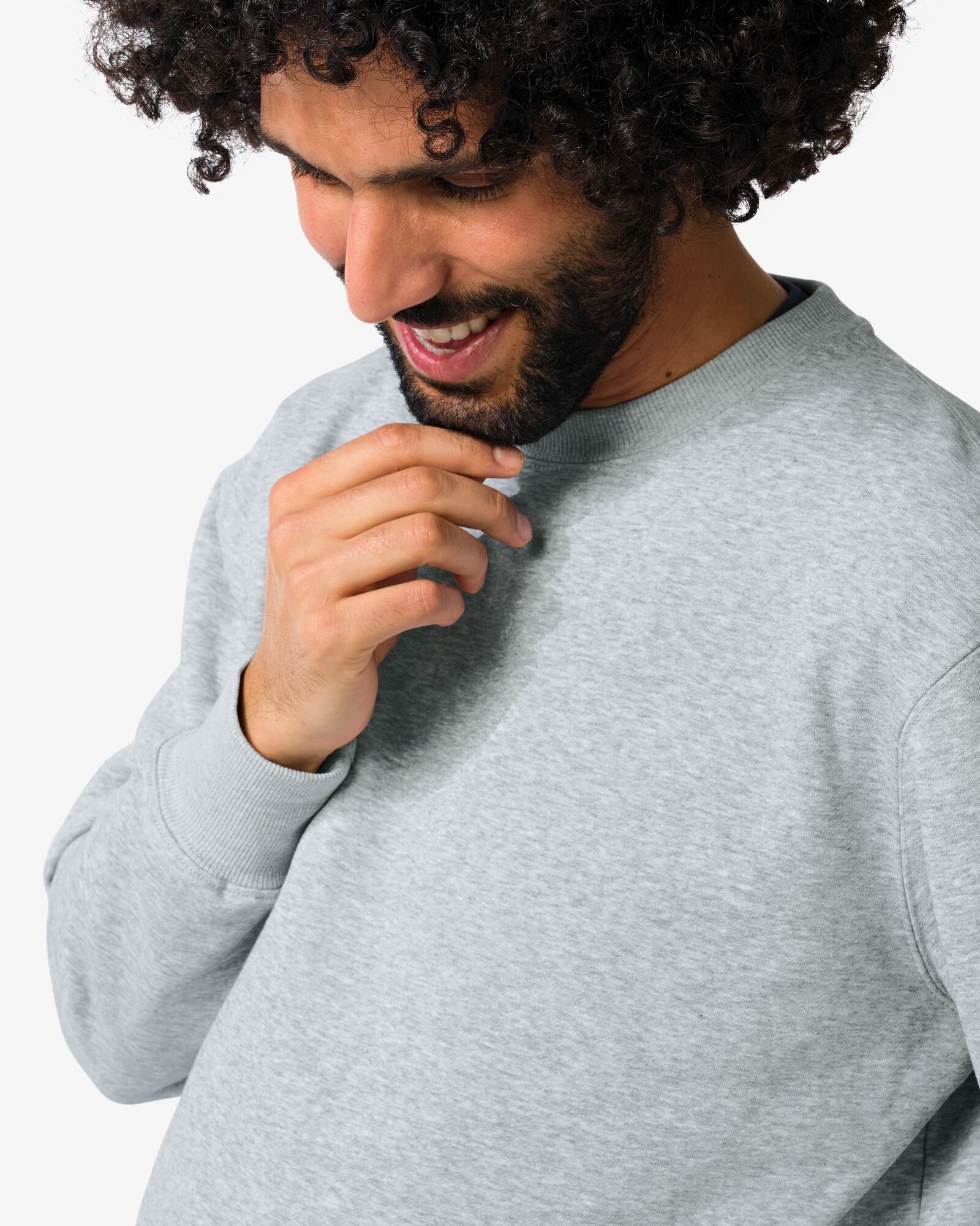 herentrui Daryl regular fit sweatstof lichtgrijs lichtgrijs - 2148120LIGHTGREY - HEMA