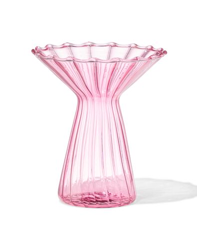 vase pour b&acirc;tonnets parfum&eacute;s ⌀10x12cm verre avec collerette rose - 13507592 - HEMA