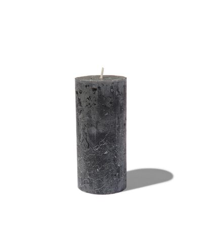 rustikale Kerze, 11 x 5 cm, anthrazit schwarz 5 x 11 - 13503401 - HEMA