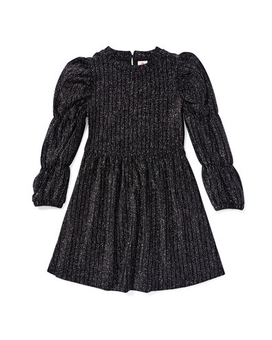 kinderjurk velvet zwart - 30832200BLACK - HEMA