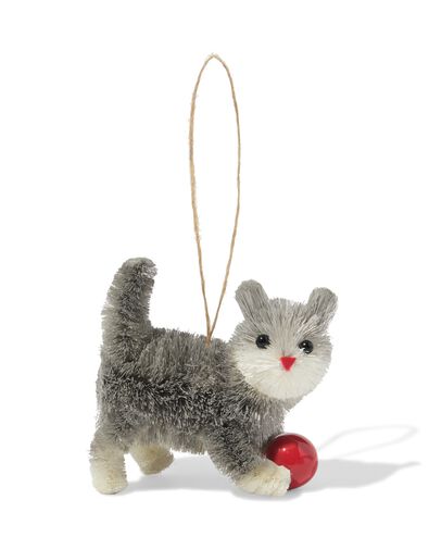 d&eacute;coration de No&euml;l &agrave; suspendre 7,9cm sisal chat - 25100246 - HEMA