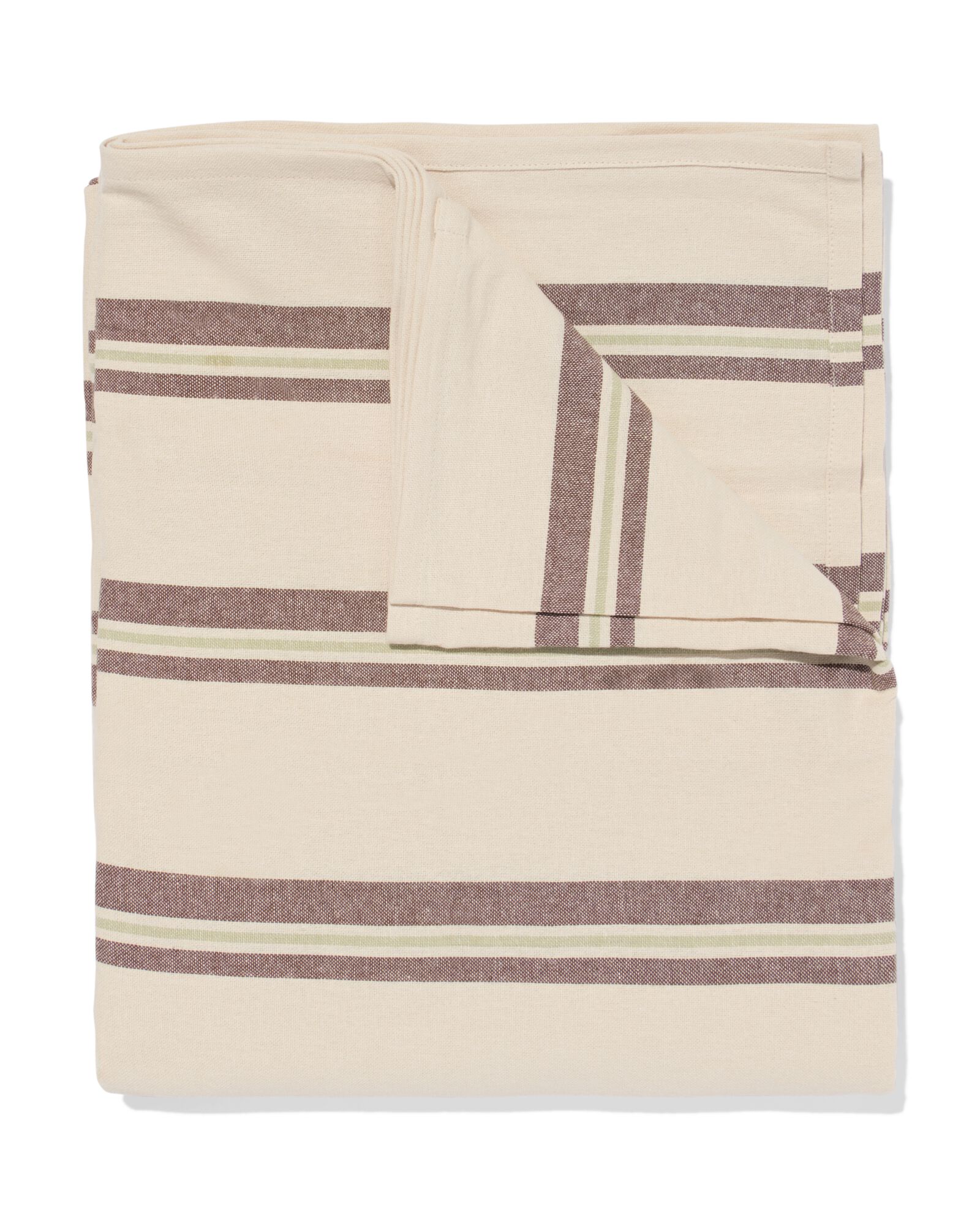Tischtuch XL 320 x 145 cm Baumwolle, braun gestreift - 5300102 - HEMA