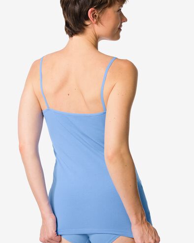 dameshemd katoen spaghettibandjes blauw blauw - 19608540BLUE - HEMA