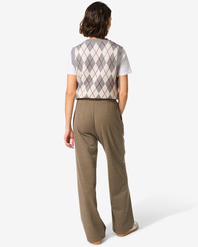 pantalon pour femme Willa jambes larges &agrave; carreaux marron - 36204760BROWN - HEMA