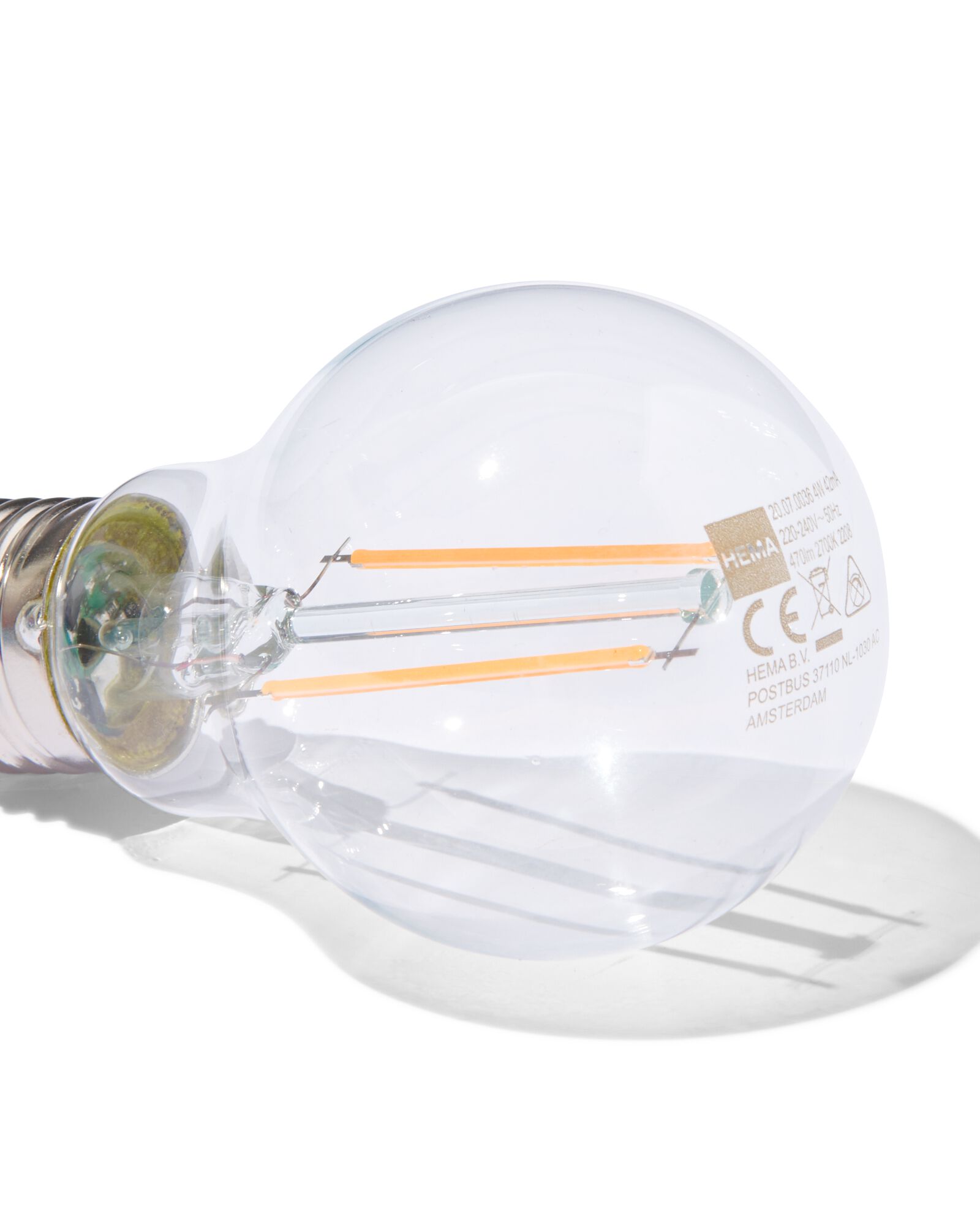 poire led clear E27 4W 470lm - 20000077 - HEMA