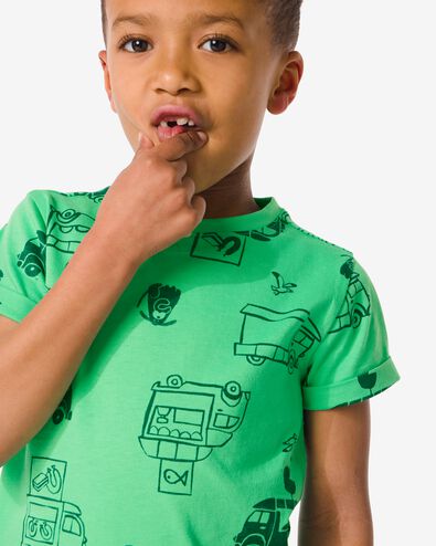Kinder-T-Shirt, Autos grün 134/140 - 30779117 - HEMA