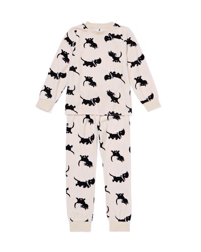 Takkie kinderpyjama velours gebroken wit - 23001250OFFWHITE - HEMA