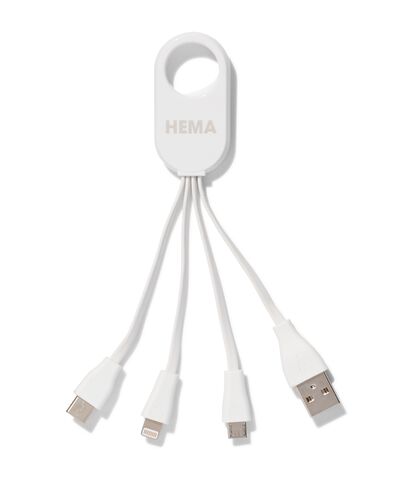 C&acirc;ble de charge USB 4-en-1, USB-C, micro USB et 8 broches - 39630063 - HEMA