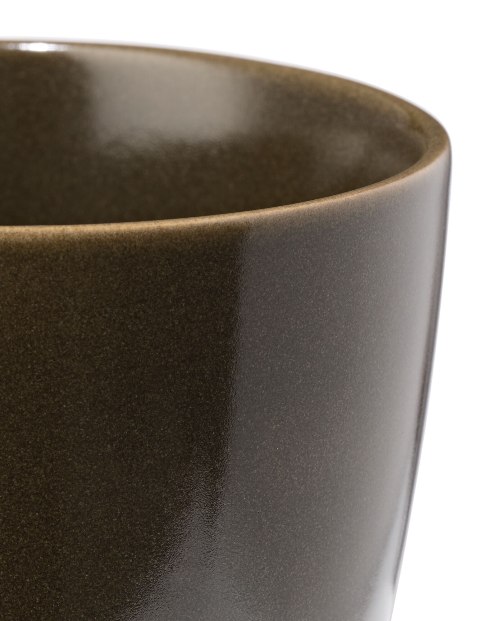 cappuccinomok 325ml Puur aardewerk donkerbruin - 80660326 - HEMA