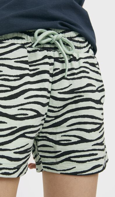 kinder sweatshort zebra lichtgroen - 1000027657 - HEMA