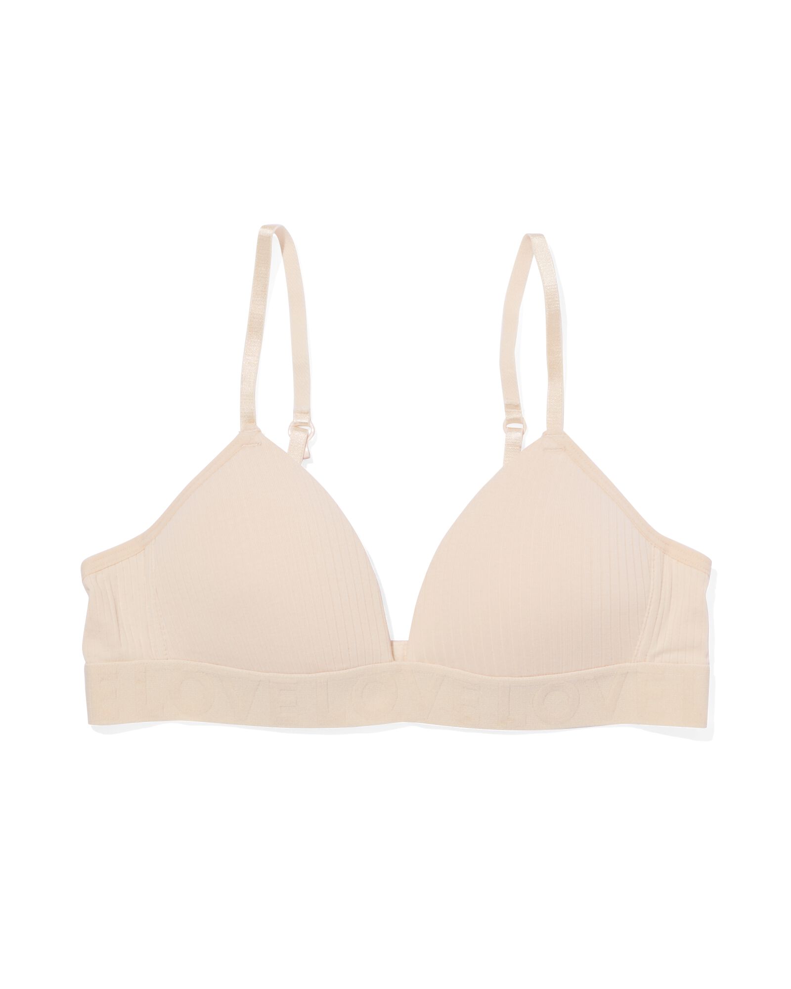 voorgevormde bh zonder beugel rib nude - 21930001NUDE - HEMA