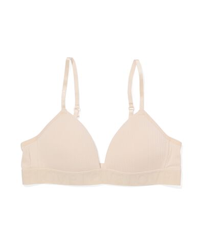 voorgevormde bh zonder beugel rib nude - 21930001NUDE - HEMA
