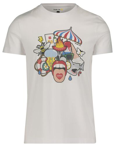 t-shirt regular fit - Studio Job blanc - 1000018461 - HEMA