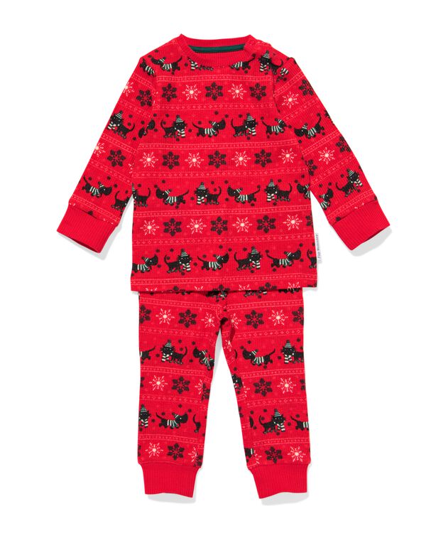 Takkie und Siepie Babypyjama, Waffelstoff  rot - 33300270RED - HEMA