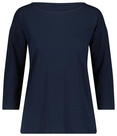 t-shirt femme bleu foncé - 1000018259 - HEMA