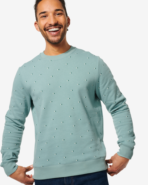 heren sweater grafisch grijs grijs - 1000029209 - HEMA