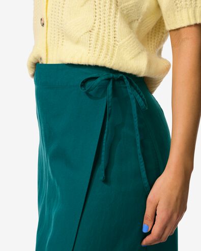 dames overslagrok Inez regular fit met overslag donkergroen donkergroen - 36207380DARKGREEN - HEMA