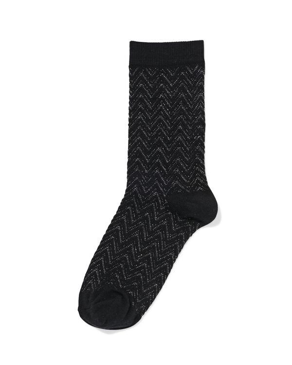 chaussettes zigzag paillet&eacute;es pour femmes noir noir - 4280665BLACK - HEMA