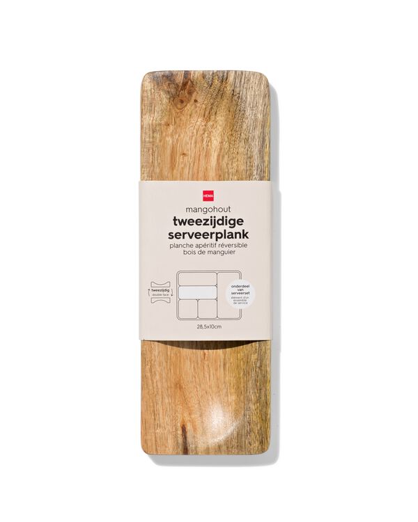 planche de service double face 28,5x10cm bois de manguier - 9650396 - HEMA