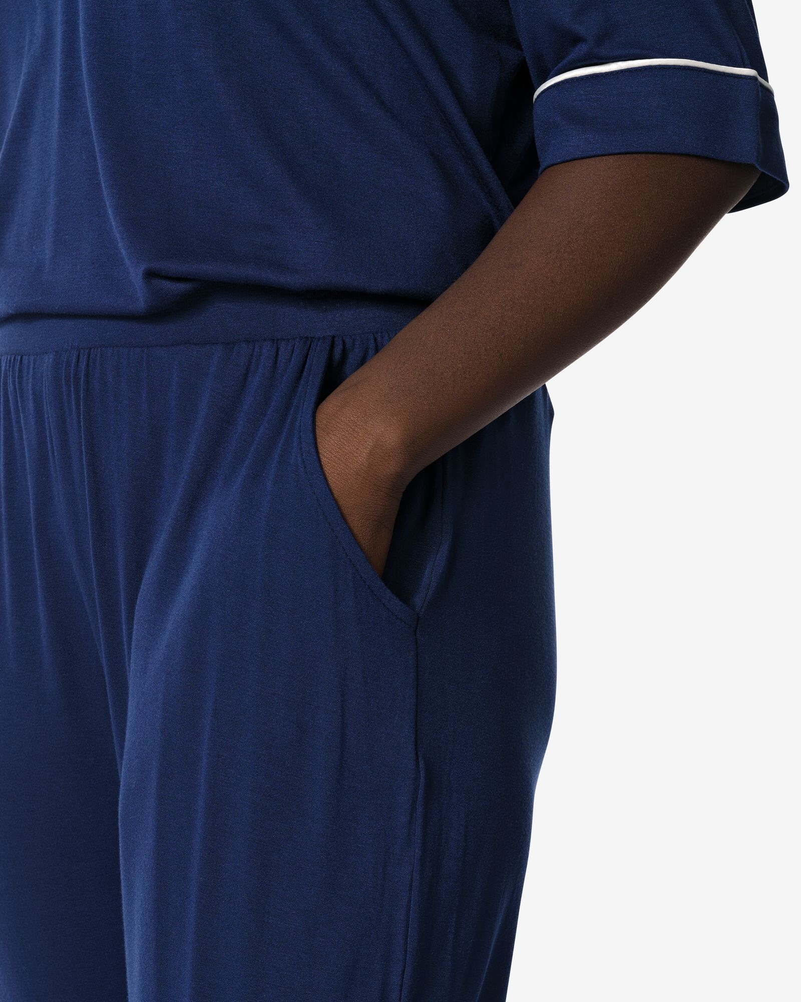 dames pyjamabroek viscose donkerblauw donkerblauw - 23420135DARKBLUE - HEMA