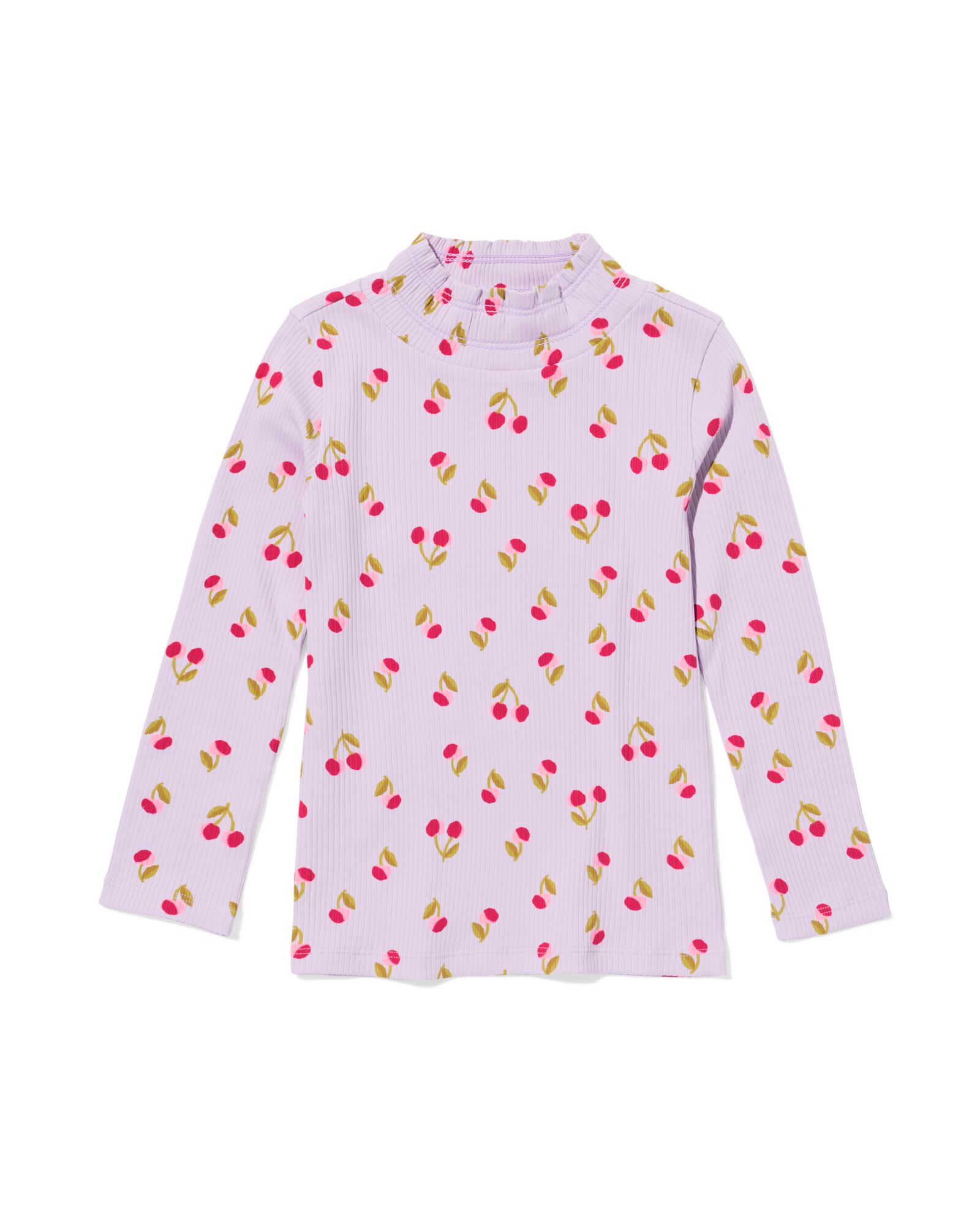 kinder T-shirt rib fruit lichtpaars lichtpaars - 30828306LIGHTPURPLE - HEMA