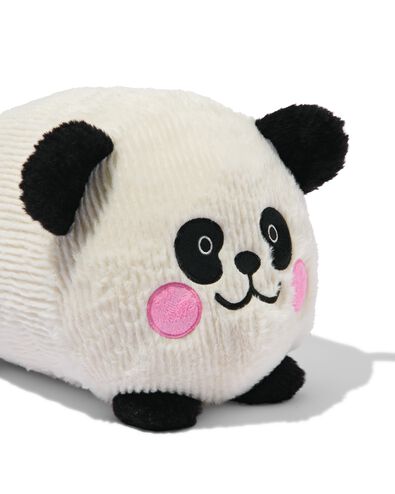 knuffel 30cm panda ribbelstructuur  - 61100511 - HEMA