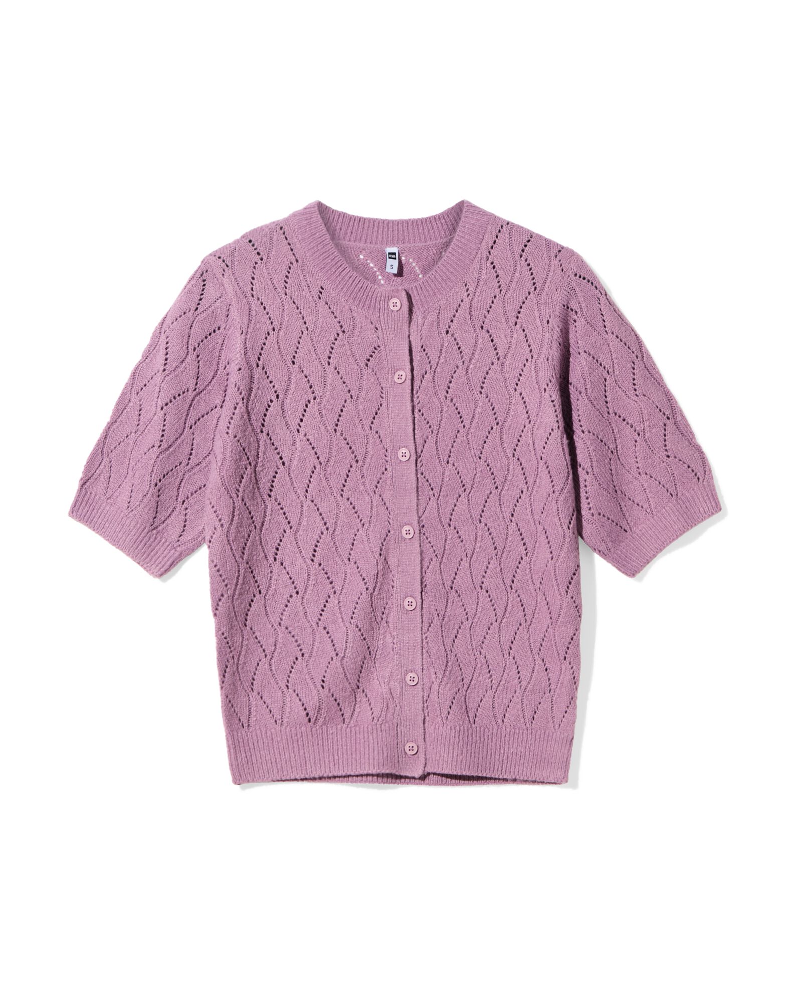 Damen-Strickjacke Golda, Ajour violett violett - 36205550PURPLE - HEMA