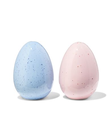 sali&egrave;re et poivri&egrave;re set &oelig;ufs c&eacute;ramique bleu-rose - 2 pi&egrave;ces - 25800059 - HEMA