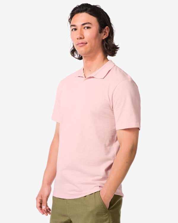 herenpolo Jack slub lichtroze lichtroze - 2179130LIGHTPINK - HEMA