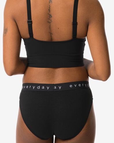 damesslip katoen everyday tailleband zwart - 19680144BLACK - HEMA