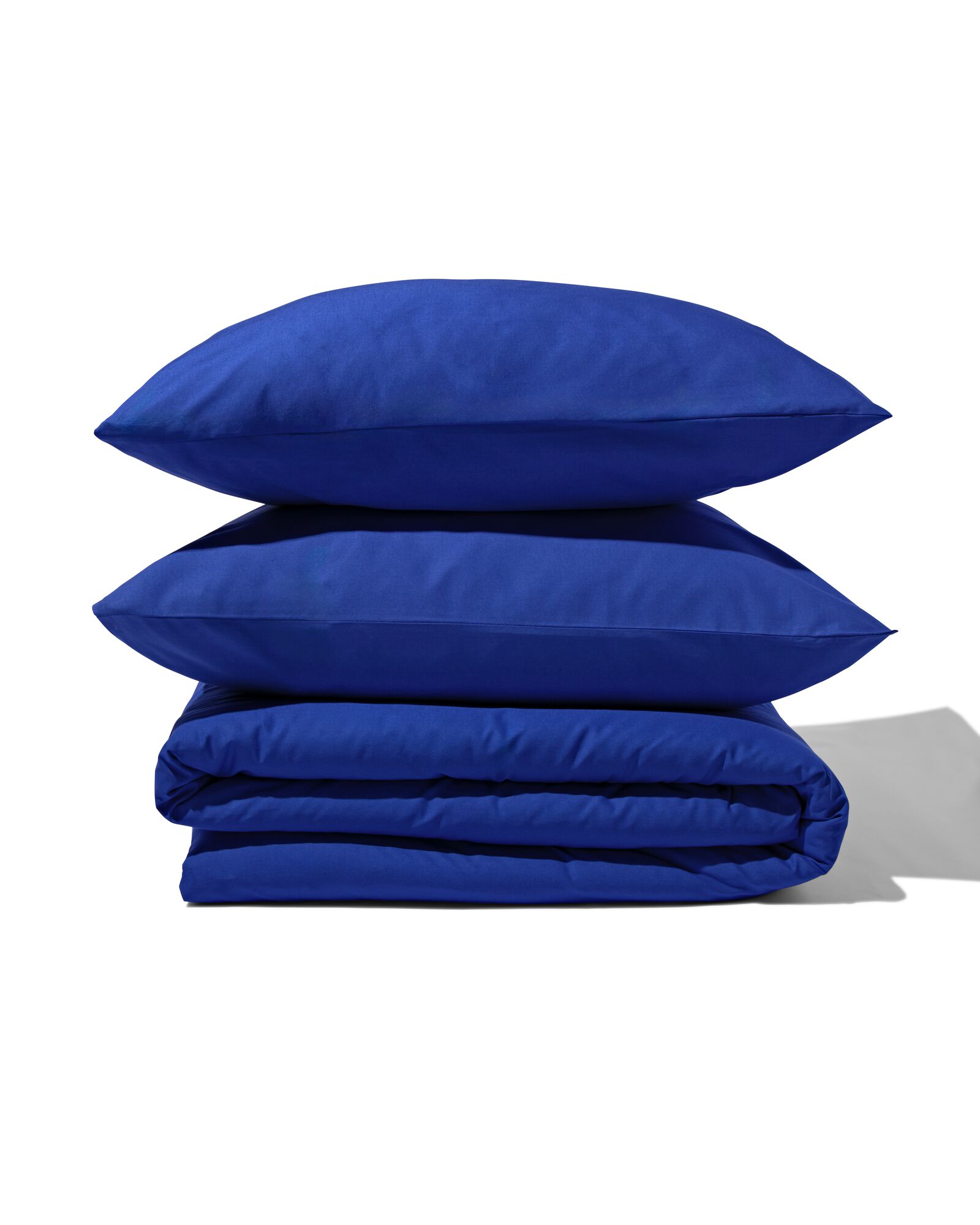 housse de couette 200x200/220cm en coton doux bleu cobalt - 5750062 - HEMA